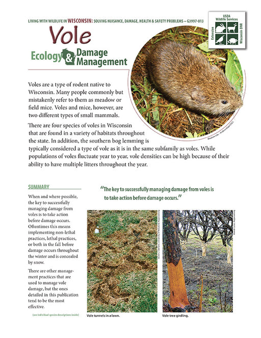 Vole Ecology and Damage Management