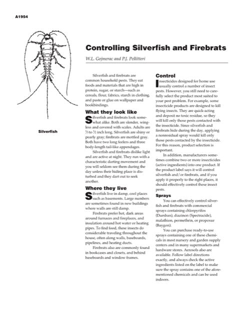 Controlling Silverfish and Firebrats