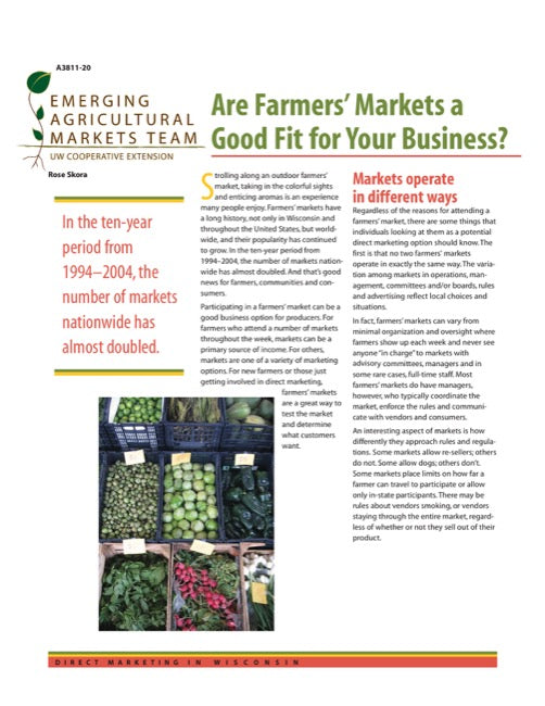 Direct Marketing: Are Farmers' Markets a Good Fit for Your Business?