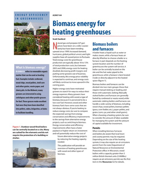 Biomass Energy for Heating Greenhouses