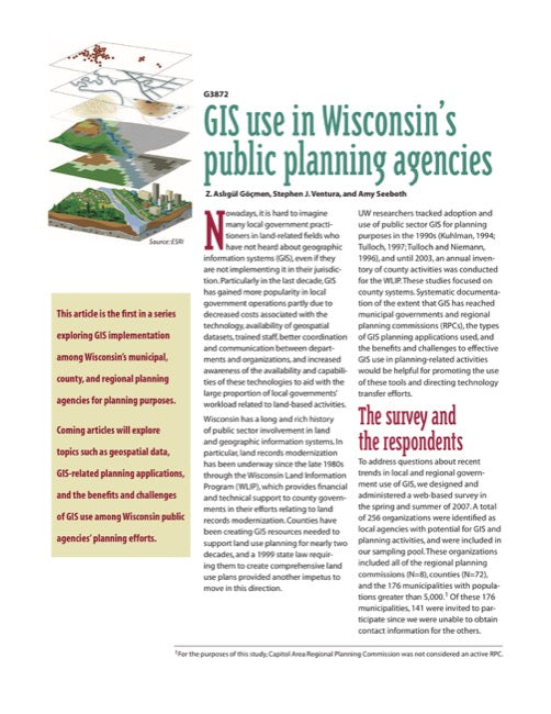 GIS Use in Wisconsin's Public Planning Agencies