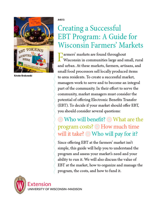 Creating a Successful EBT Program: A Guide for Wisconsin Farmers' Markets