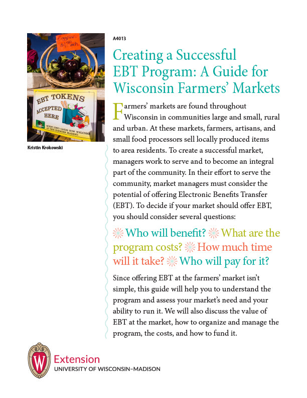 Creating a Successful EBT Program: A Guide for Wisconsin Farmers' Markets