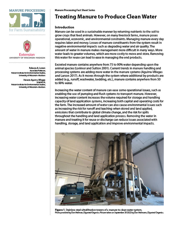 Treating Manure to Produce Clean Water — The Learning Store