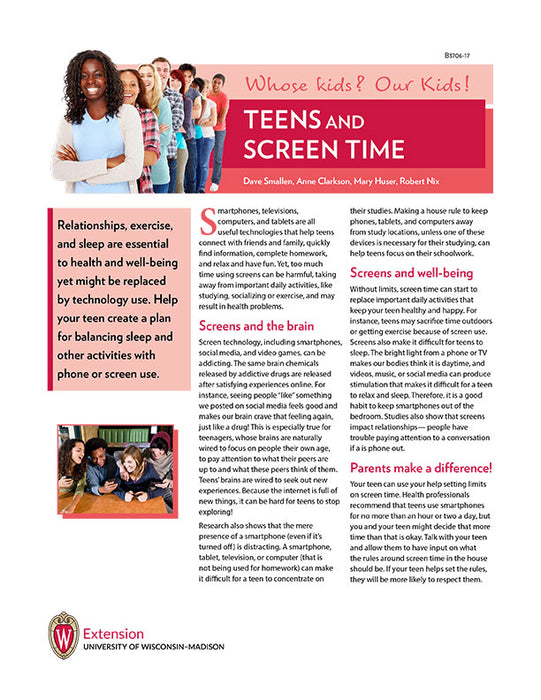 Whose Kids? Our Kids! Teens and Screen Time