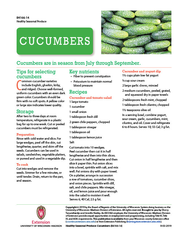 Healthy Seasonal Produce: Cucumbers