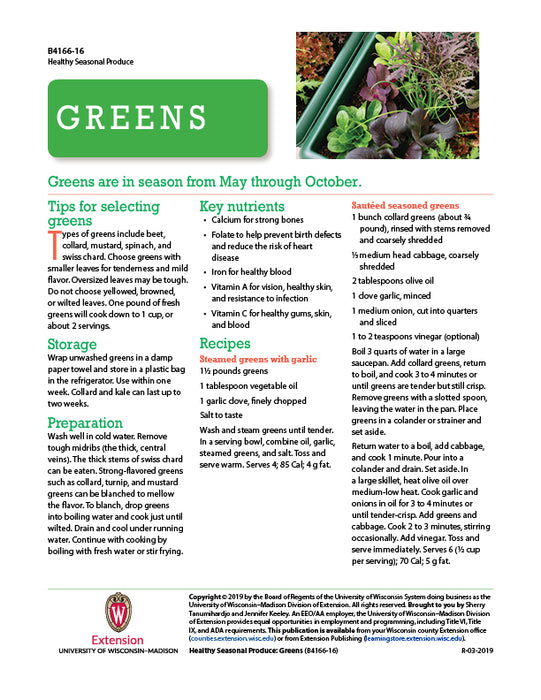 Healthy Seasonal Produce: Greens
