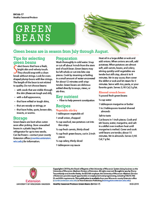 Healthy Seasonal Produce: Green Beans