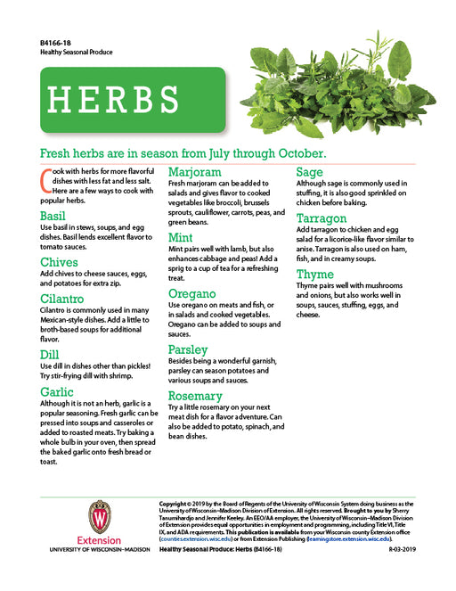 Healthy Seasonal Produce: Herbs