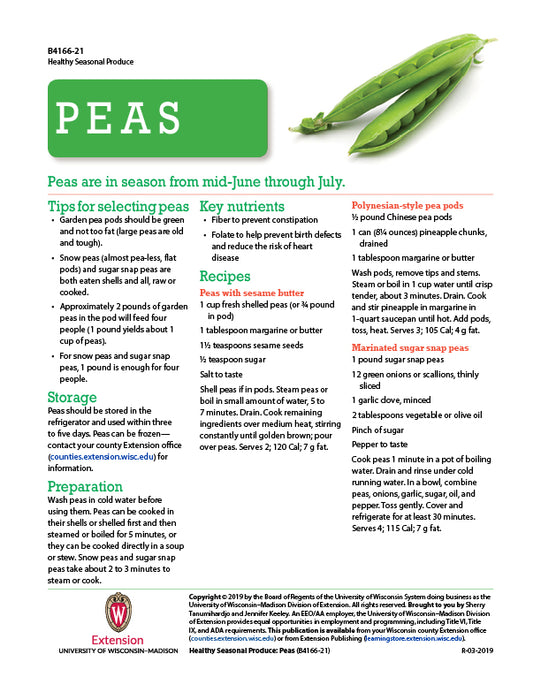 Healthy Seasonal Produce: Peas