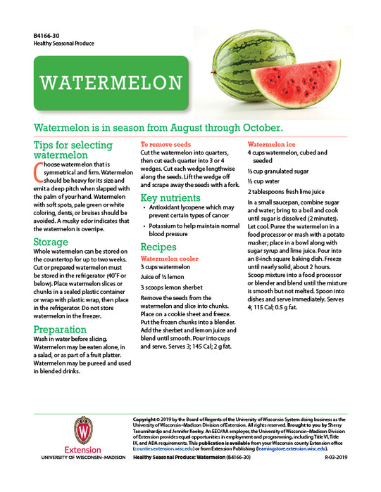 Healthy Seasonal Produce: Watermelon