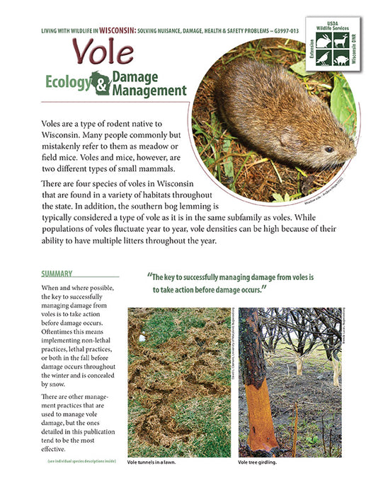 Vole Damage Prevention and Control Methods  Internet Center for Wildlife  Damage Management