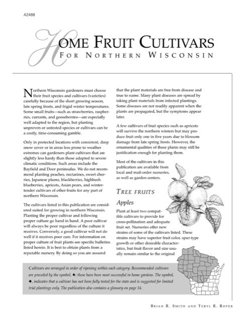 Home Fruit Cultivars for Northern Wisconsin