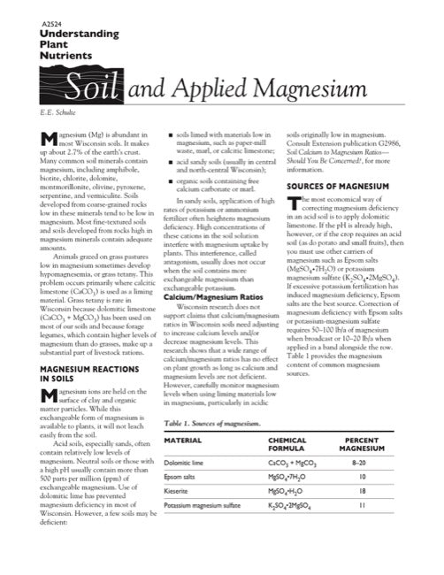 Understanding Plant Nutrients: Soil and Applied Magnesium