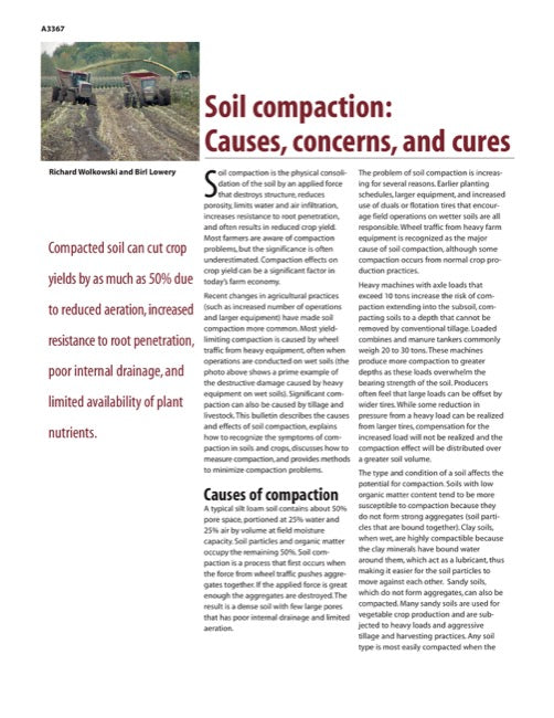 Soil Compaction: Causes, Concerns, and Cures