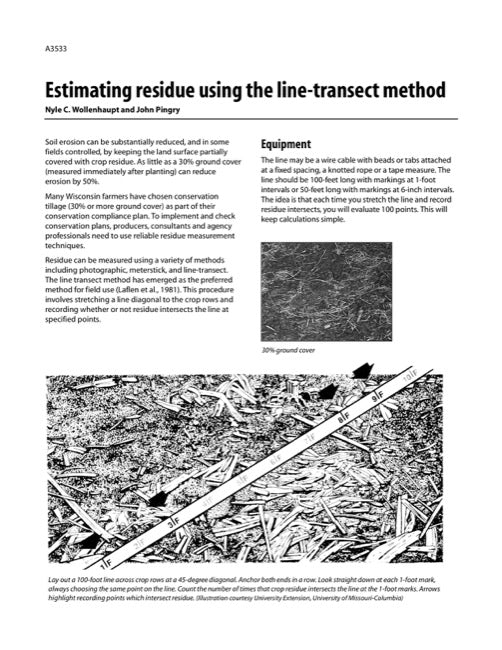 Estimating Residue Using the Line-Transect Method — The Learning Store