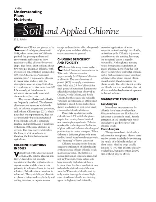 Understanding Plant Nutrients: Soil and Applied Chlorine