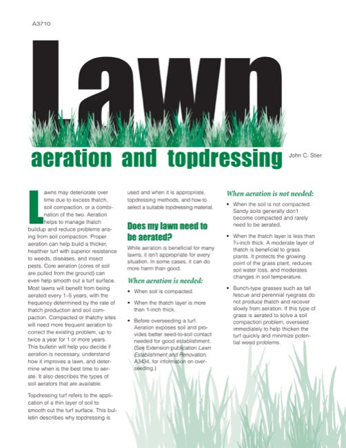 Lawn Aeration and Topdressing