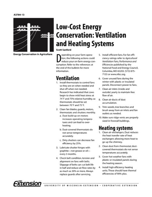 Low-Cost Energy Conservation: Ventilation and Heating Systems