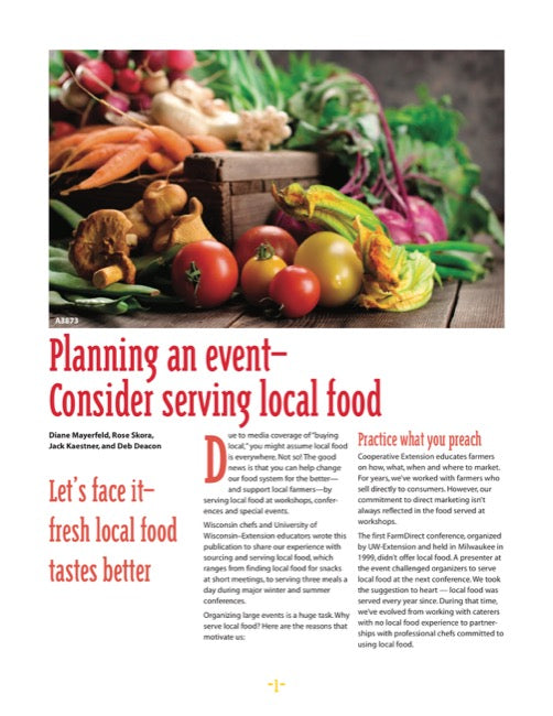 Planning an Event—Consider Serving Local Food