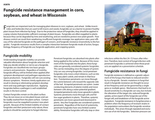 Fungicide Resistance Management in Corn, Soybean, and Wheat in Wisconsin