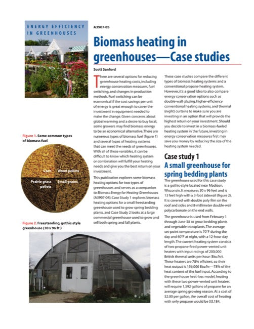 Biomass Heating in Greenhouses: Case Studies