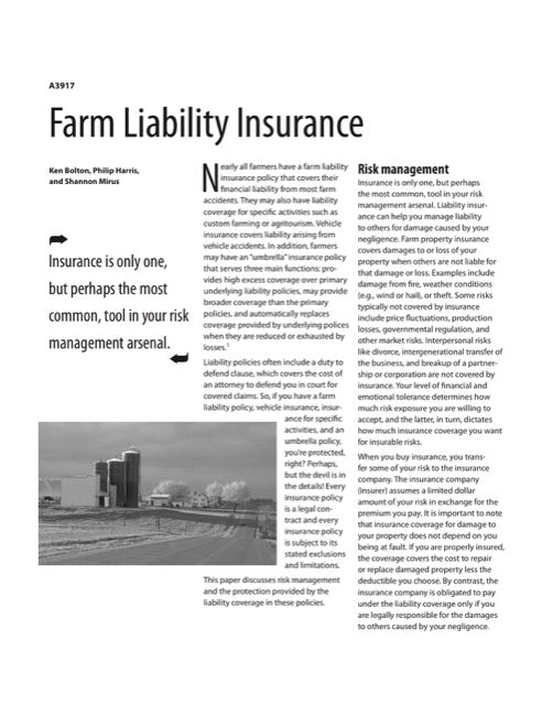 Farm Liability Insurance Farm Liability Insurance — The Learning Store
