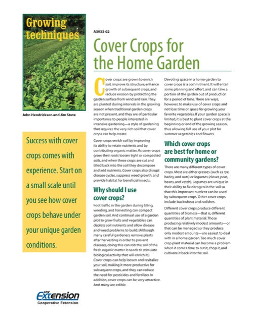 Cover Crops for the Home Garden