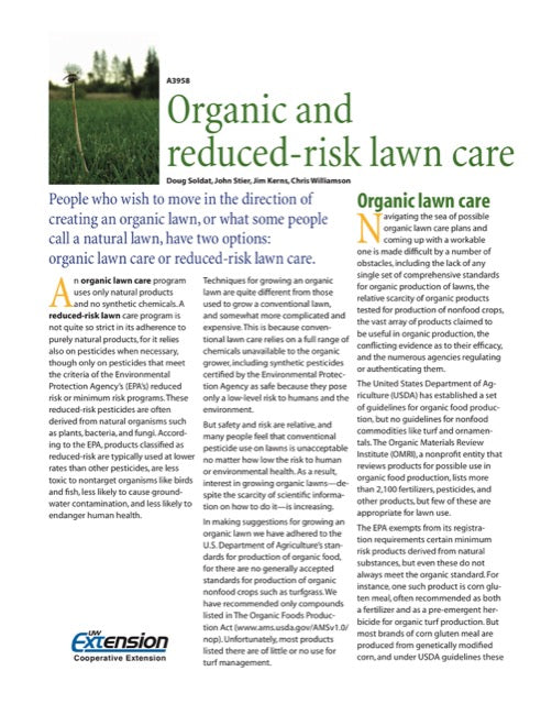 Organic and Reduced-Risk Lawn Care