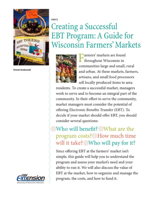 Creating a Successful EBT Program: A Guide for Wisconsin Farmers' Markets