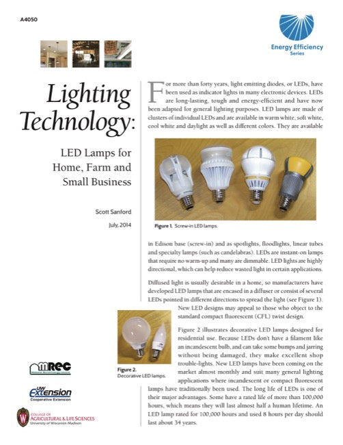 Lighting Technology: LED Lamps for Home, Farm and Small Business