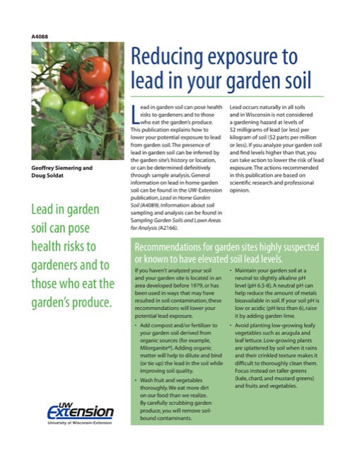Reducing Exposure to Lead in Your Garden Soil
