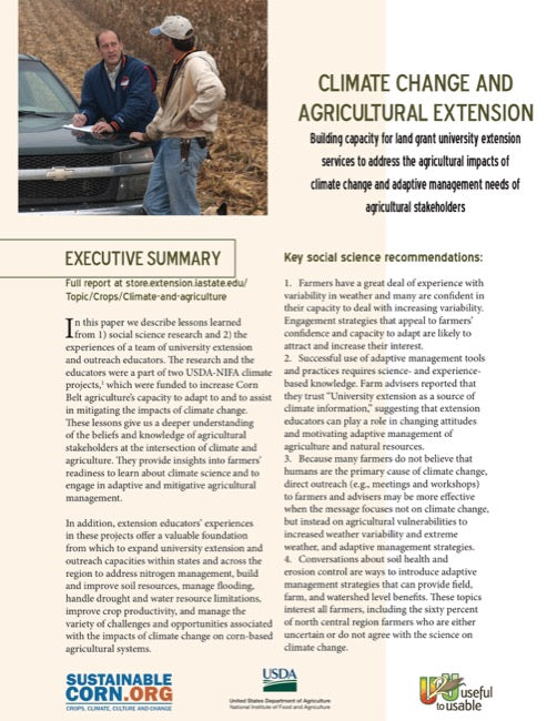 Climate Change and Agricultural Extension - Executive Summary