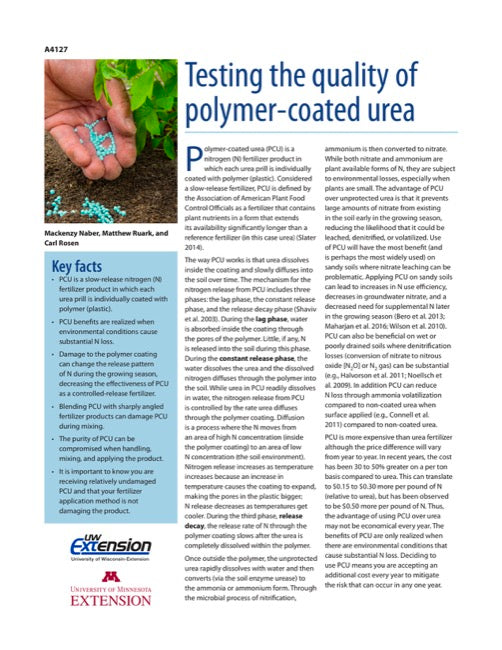 Testing the Quality of Polymer Coated Urea