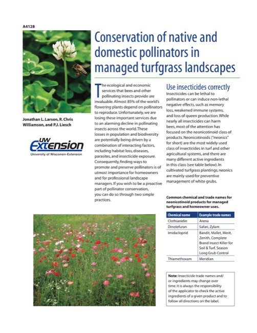 Conservation of Native and Domestic Pollinators in Managed Turfgrass L ...