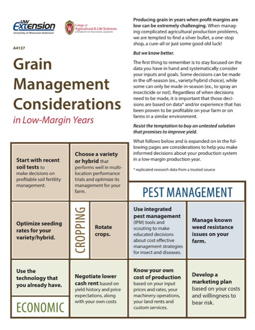 Grain Management Considerations in Low-Margin Years