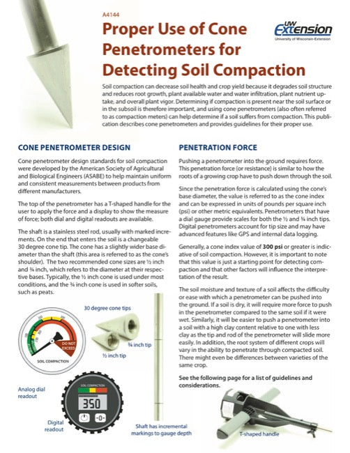 Proper Use of Cone Penetrometers for Detecting Soil Compaction
