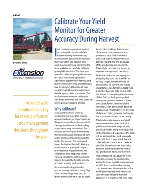 Calibrate Your Yield Monitor for Greater Accuracy During Harvest