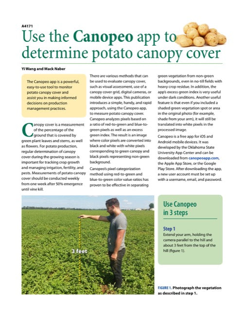 Use the Canopeo App to Determine Potato Canopy Cover