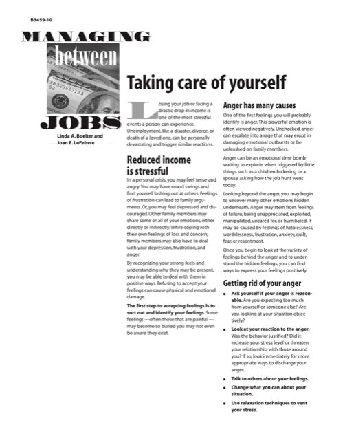 Managing Between Jobs: Taking Care of Yourself