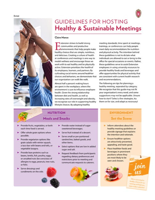 Guidelines for Hosting Healthy and Sustainable Meetings