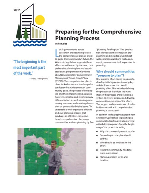 Preparing for the Comprehensive Planning Process
