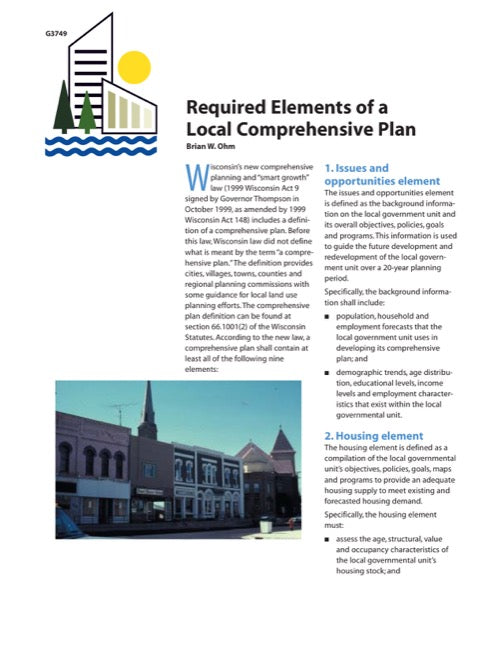 Required Elements of a Local Comprehensive Plan Checklist