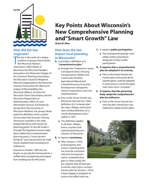 Key Points About Wisconsin's New Comprehensive Planning and Smart Grow ...
