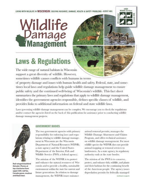 Wildlife Damage Management: Laws and Regulations