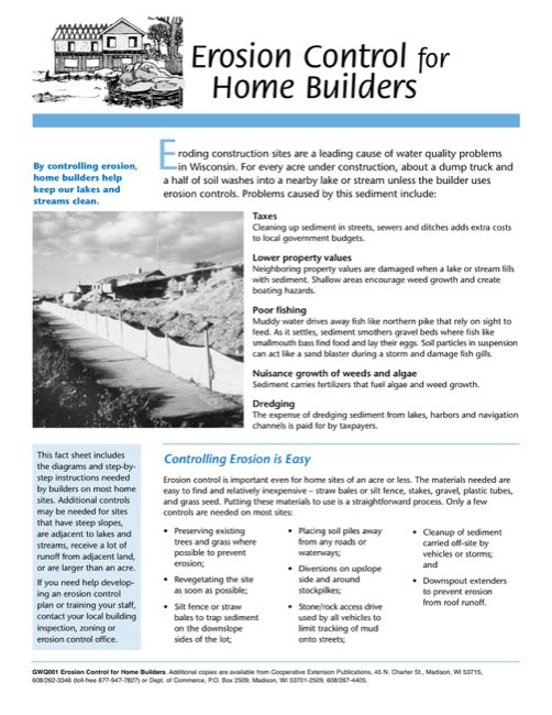 Erosion Control for Home Builders