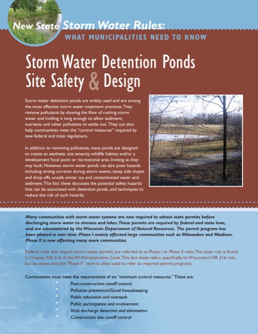 Storm Water Detention Ponds: Site Safety & Design