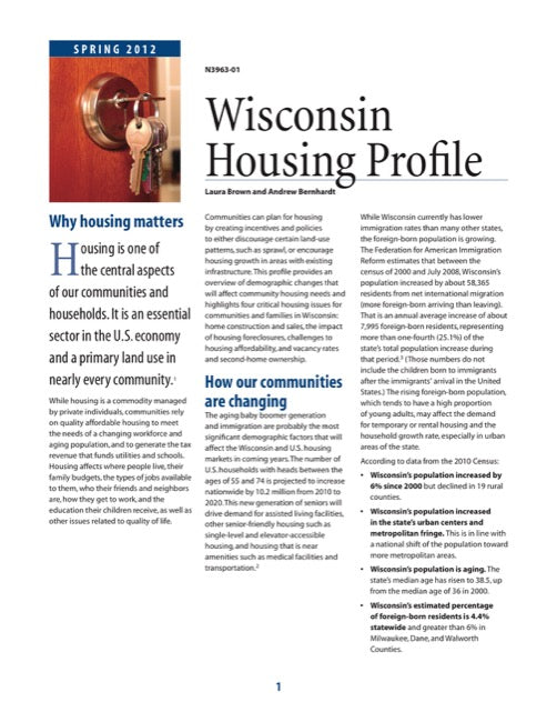 Wisconsin Housing Profiles